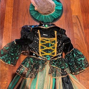 Enchanting Witch Costume for Kids - Black and Green